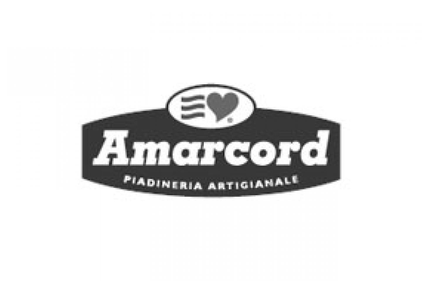 Il logo della piadineria Amarcord evidenzia l'amore per la piadina artigianale