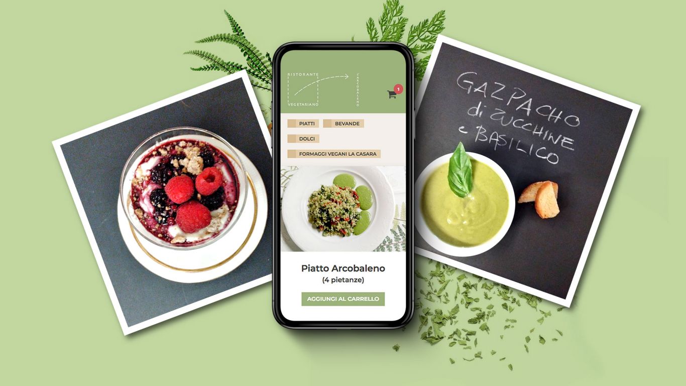 La web app Orbita Store, personalizzata per il ristorante Arcobaleno