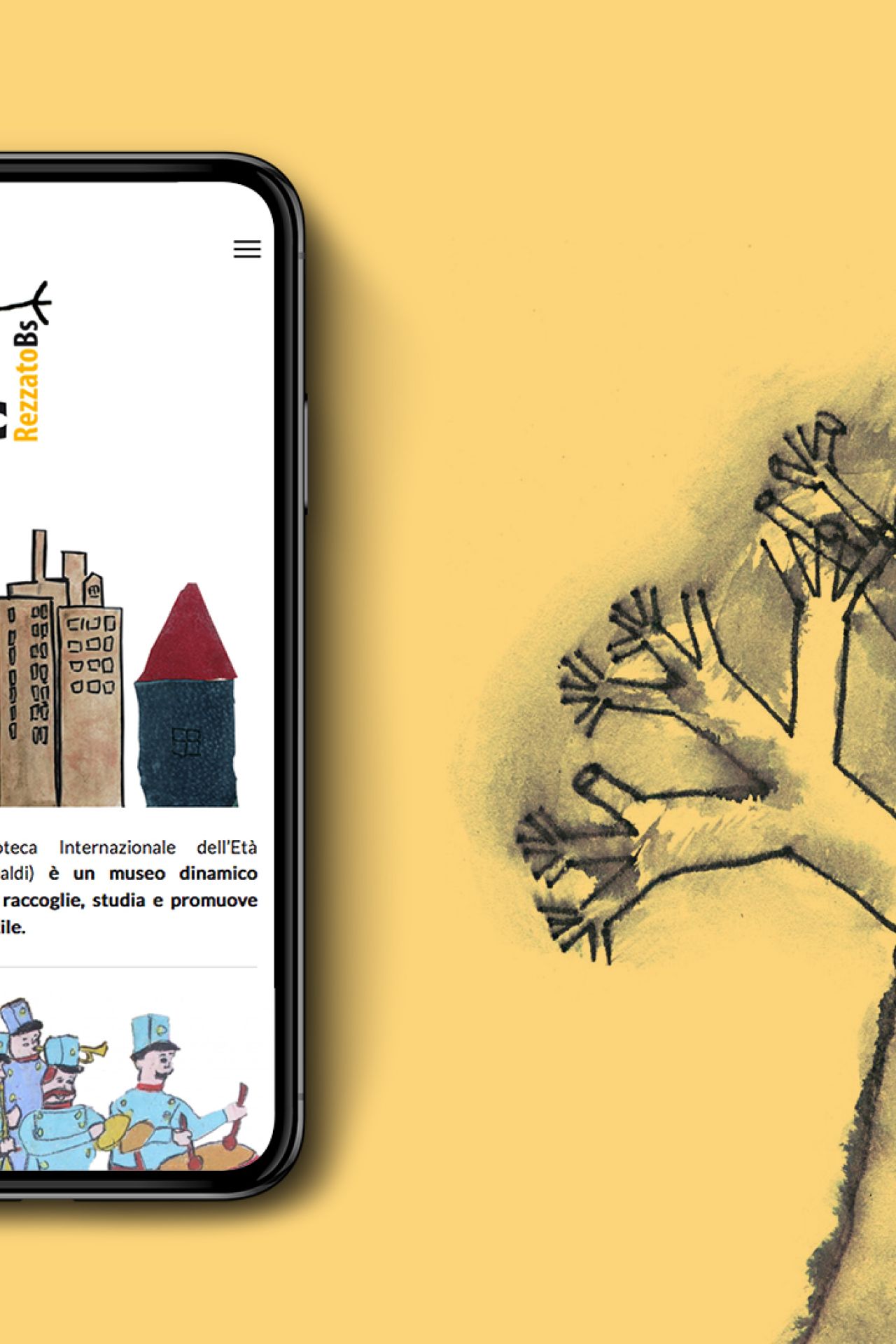 La versione per Iphone del sito web della pinacoteca PInAC
